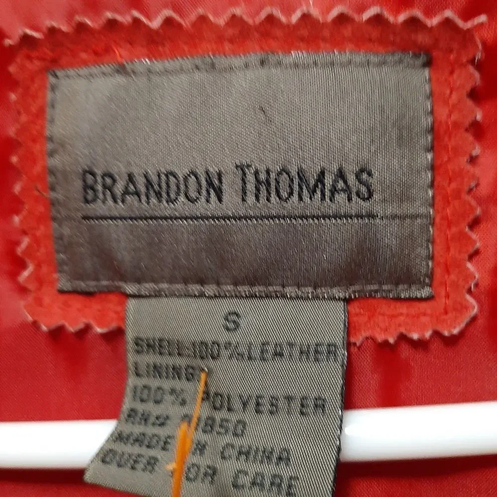 Brandon Thomas Cottagecore Red Orange Suede Novelty Floral Leather Jacket Small - Picture 4 of 13
